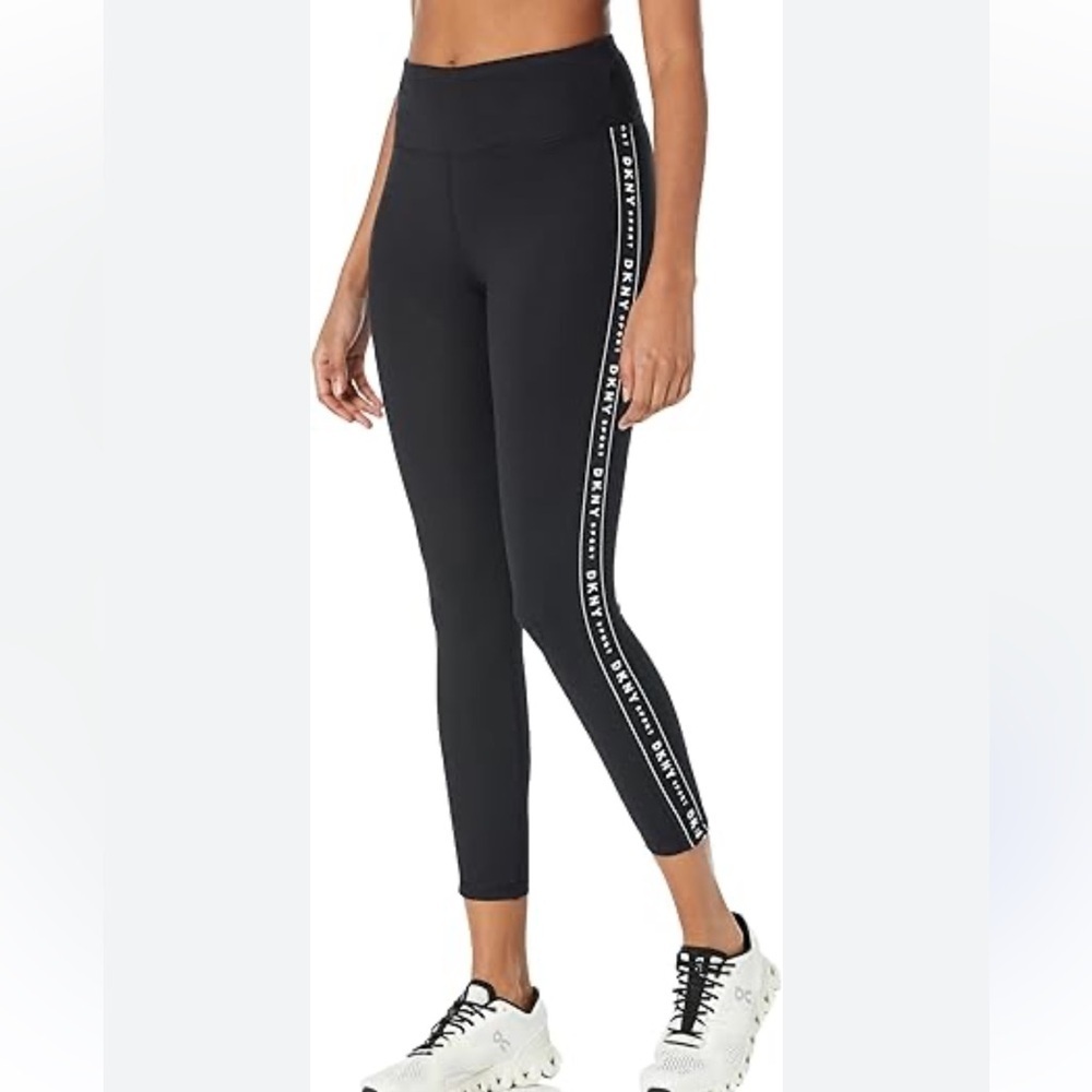 Zyia Active Black Leggings with zyia Active down the sides in white, size 4 - Picture 2 of 8